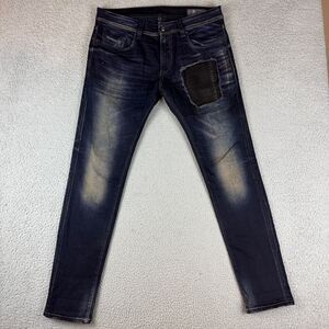 Diesel Men's Skinny Jeans - Dark Blue with Black Patch